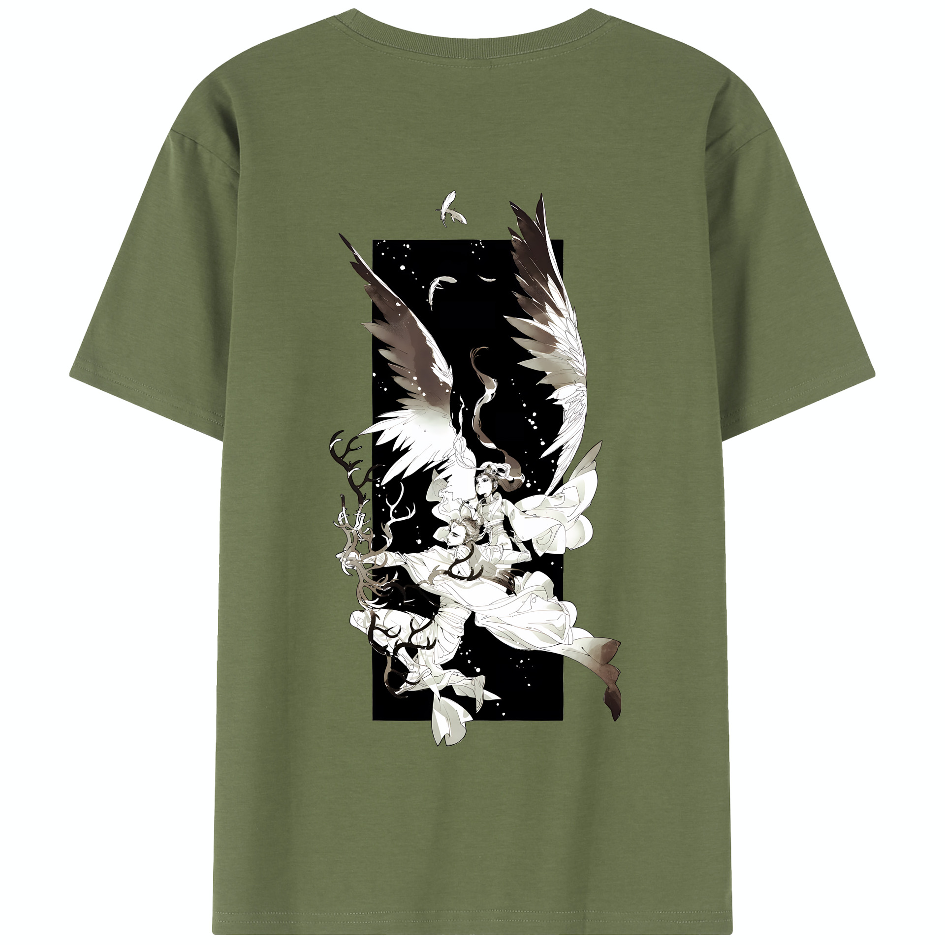 （画像用） Ne Zha 2 ナタ 魔童の大暴れ 綿100％半袖Tシャツ（背面プリント）